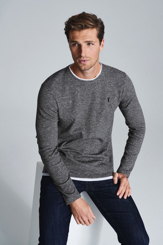 Long Sleeve Mock Layer Crew Neck Top