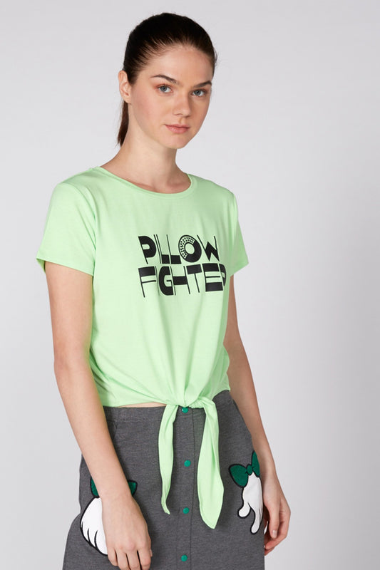 Printed T-Shirt with Round Neck and Short Sleeves