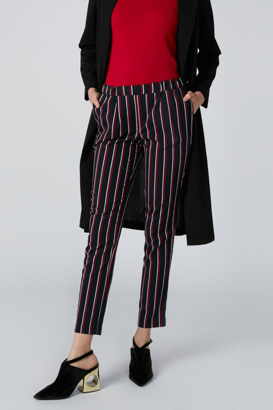 Striped pants with medium elasticised waist and pocket Detail
