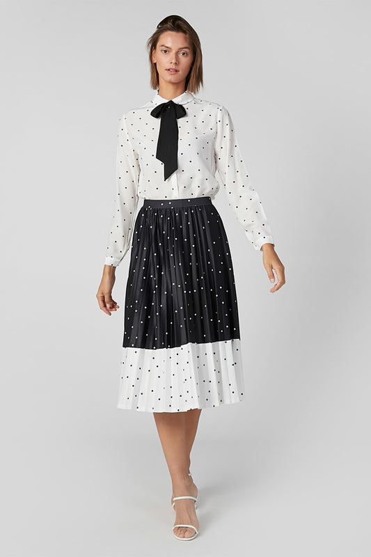Printed Midi A-line Skirt with Elasticised Waistband
