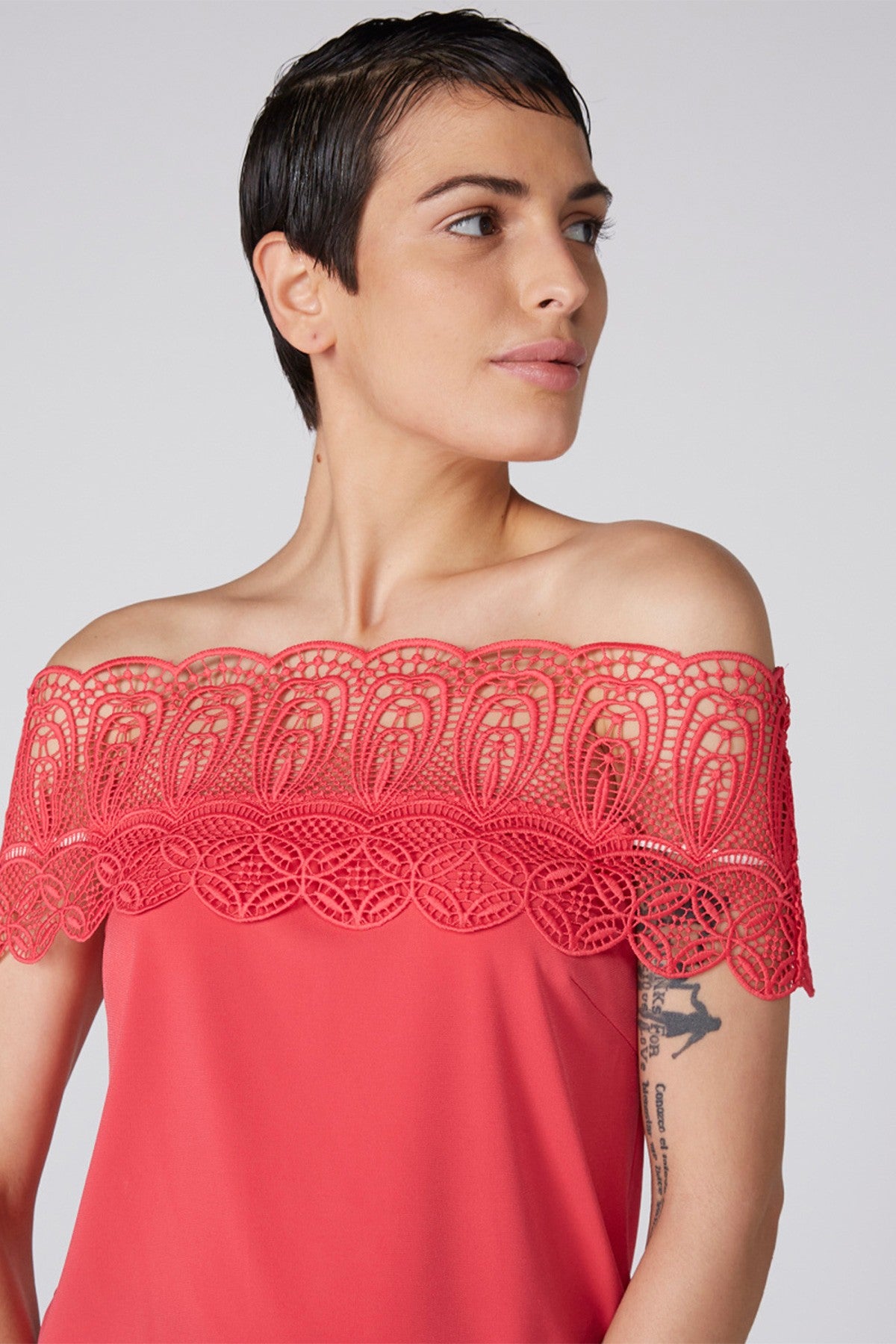 Off Shoulder Top with Lace Detail