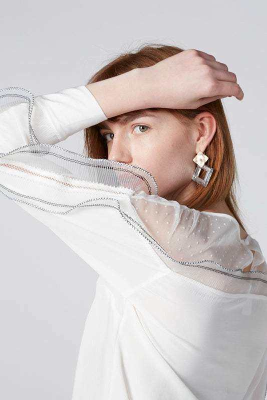 Frill Detail Top with Long Sleeves