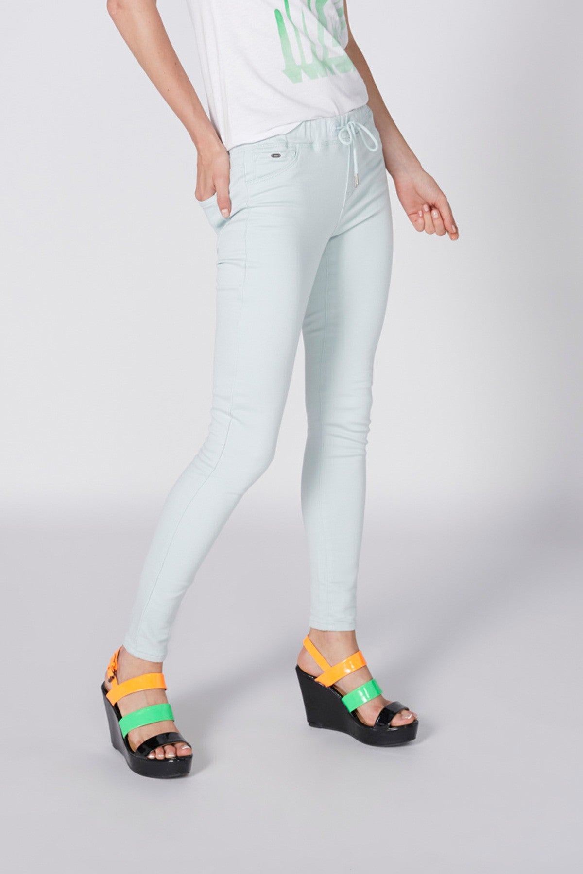 Pocket Detail Full Length Jeggings with Elasticised Waistband