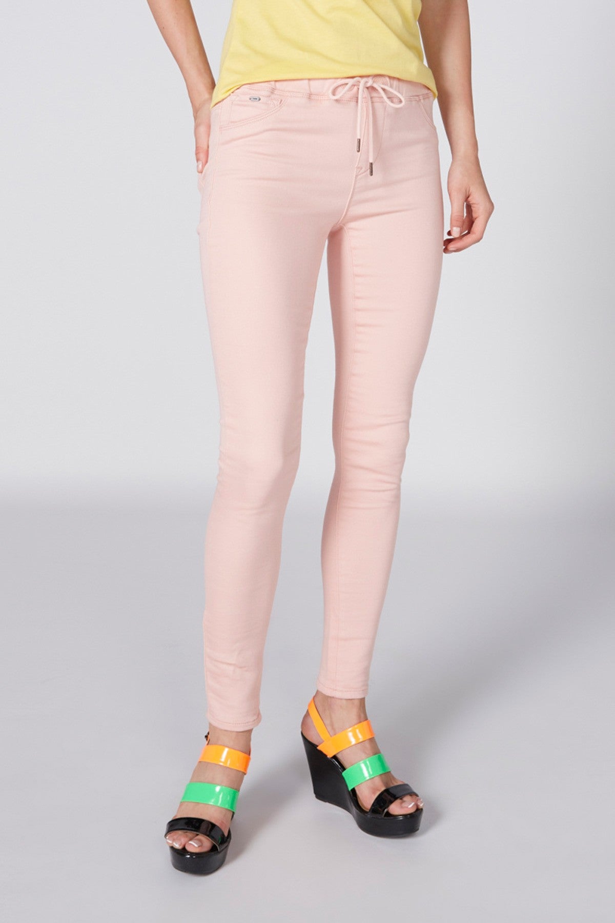Full Length Jeans with Pocket Detail and Drawstring