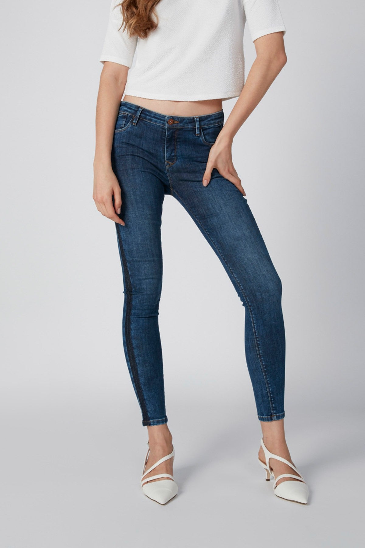 Tape and Pocket Detail Jeans
