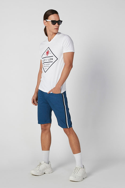 Plain Mid Waist Denim Shorts with Pocket Detail and Belt Loops