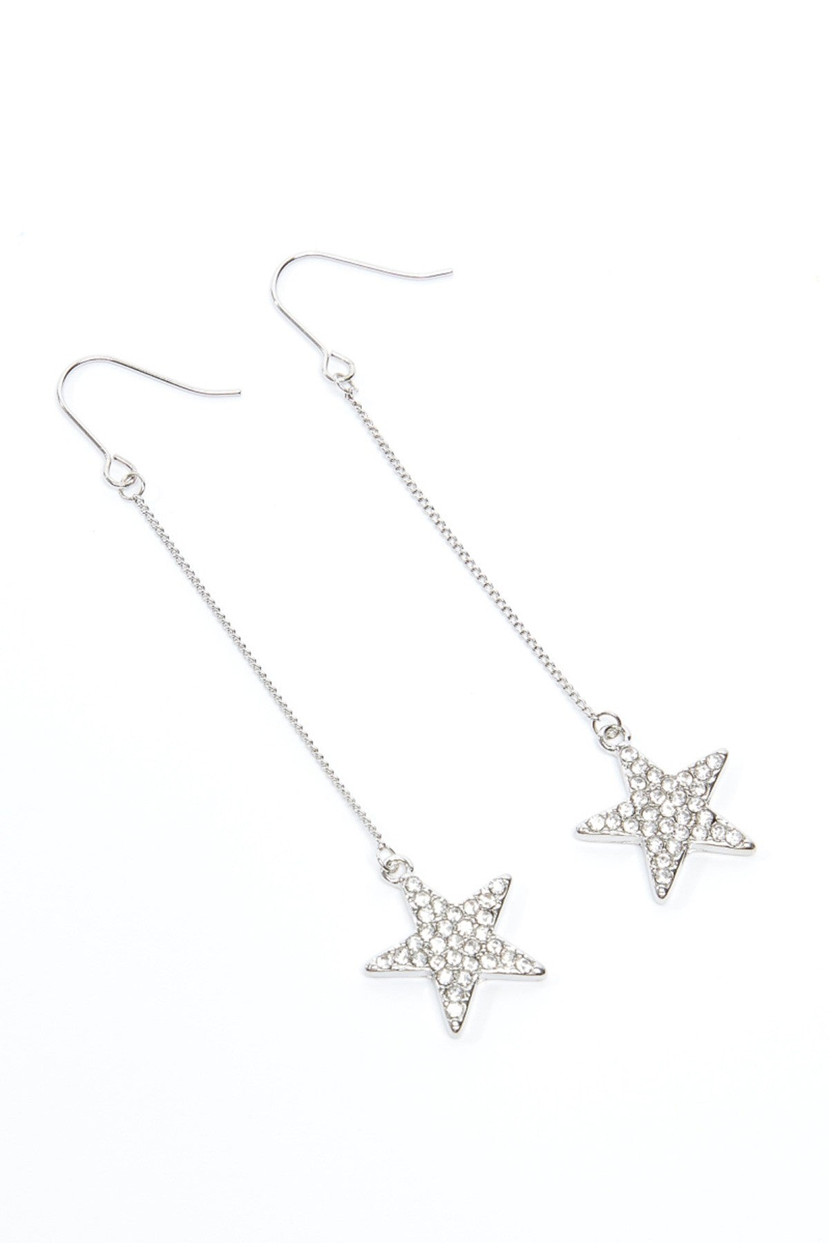 Star Shaped Studded Dangling Earrings with Fish Hook
