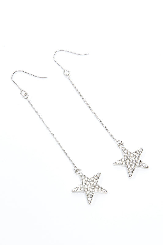 Star Shaped Studded Dangling Earrings with Fish Hook