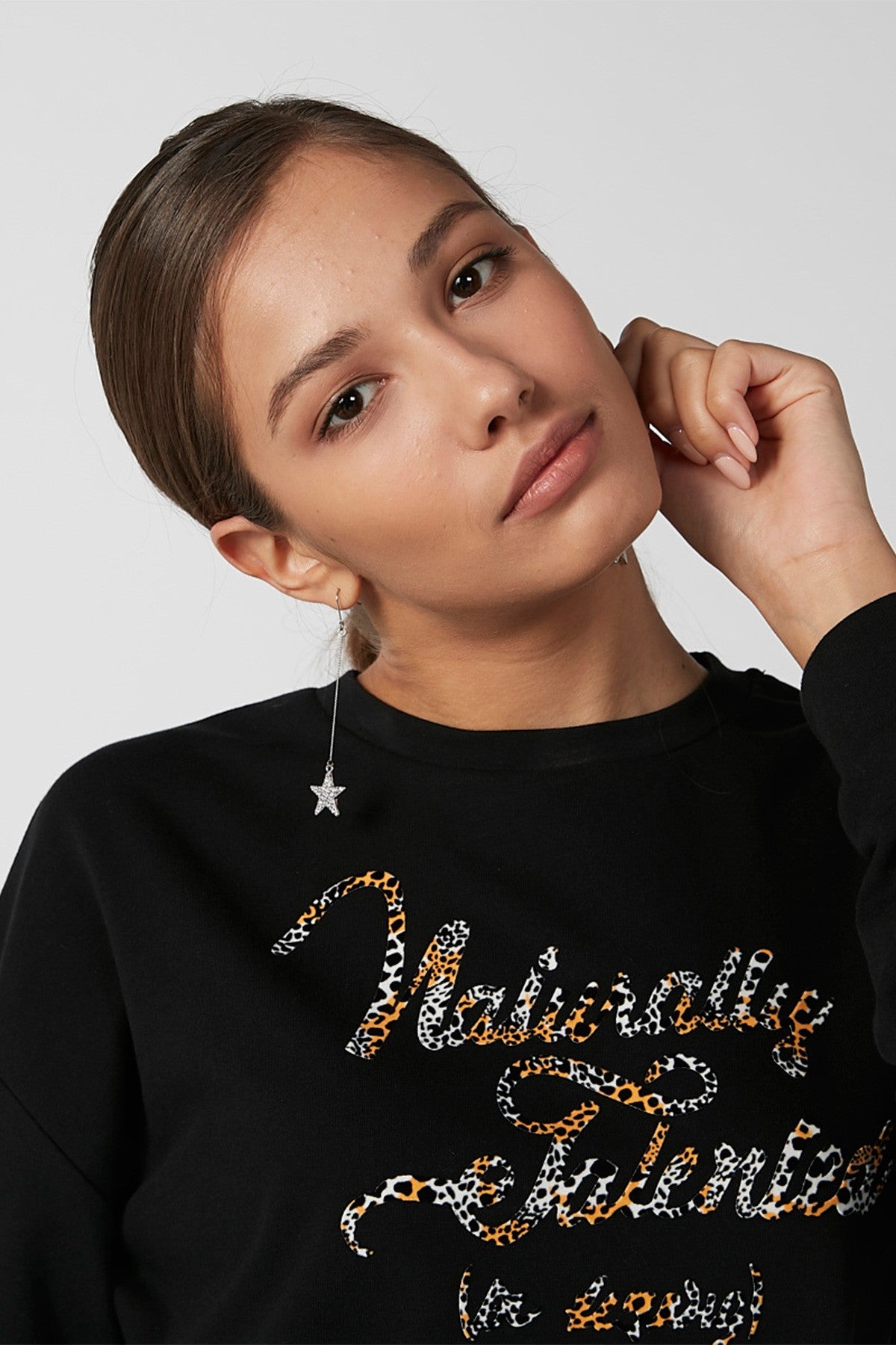 Star Shaped Studded Dangling Earrings with Fish Hook