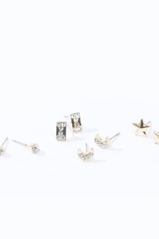 Assorted Earrings with Pushback Closure - Set of 4