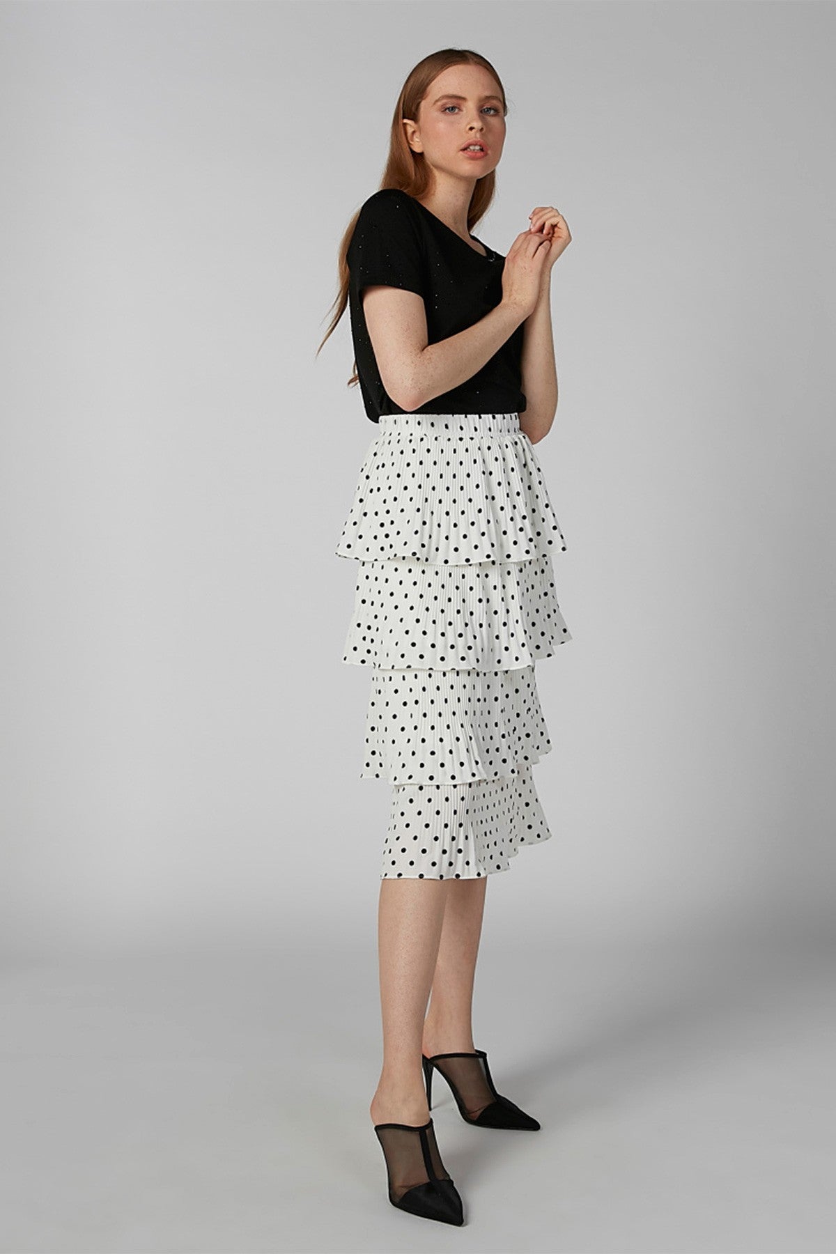Embellished T-shirt with Round Neck and Short Sleeves
