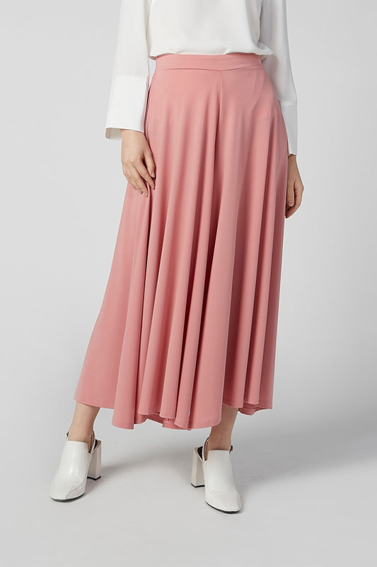 Plain Mid Waist Culottes with Elasticised Waistband