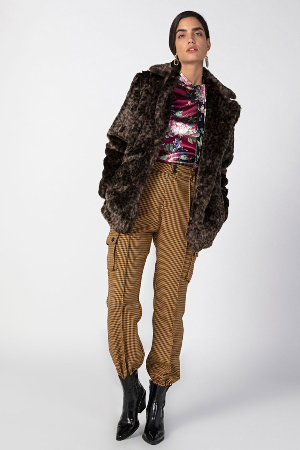 Sustainability Printed Top with Necktie and Long Sleeves