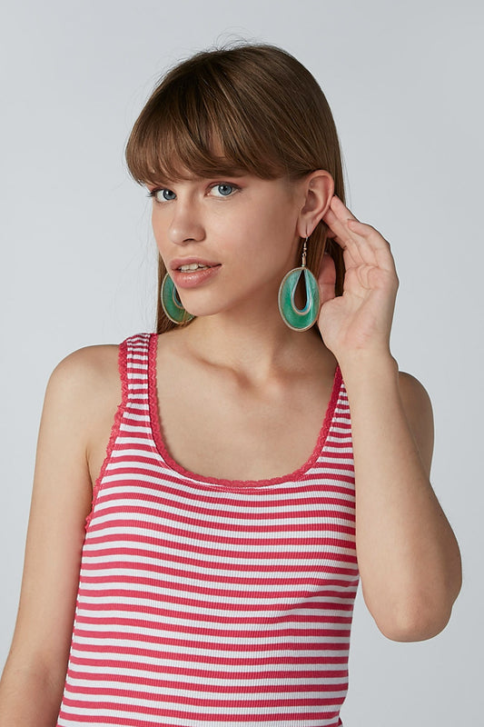 Striped Vest with Scoop Neck