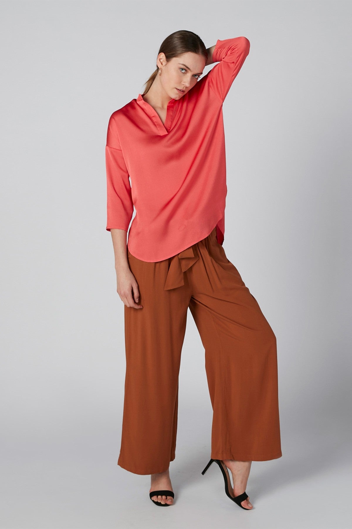 Plain Palazzo Pants with Pocket Detail