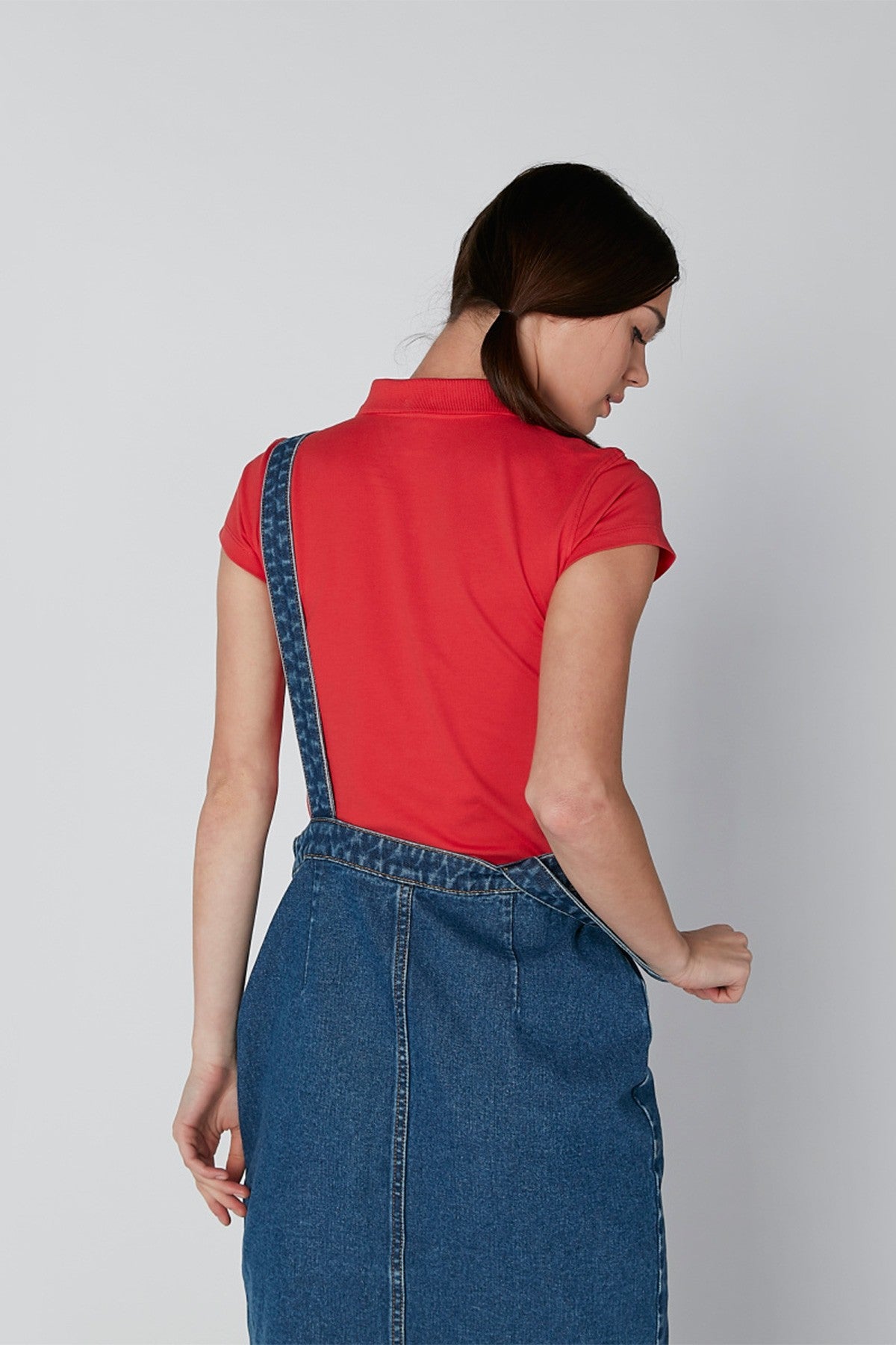 Plain Polo Neck T-Shirt with Short Sleeves