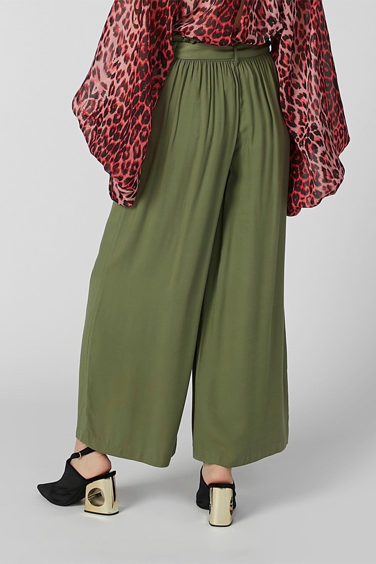 Plain Flexi Waist Palazzo Pants with Tie Ups