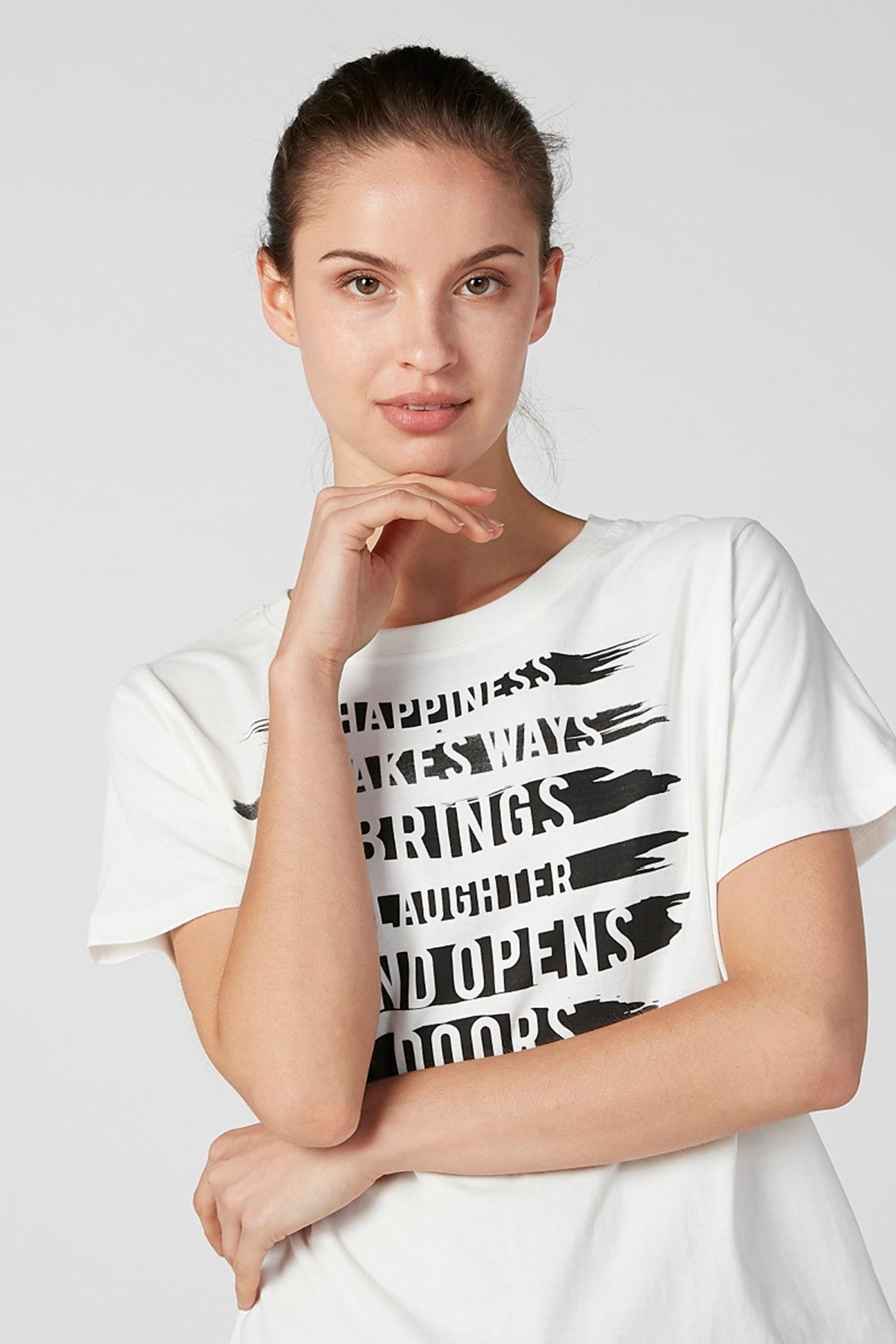 Printed T-shirt with Round Neck