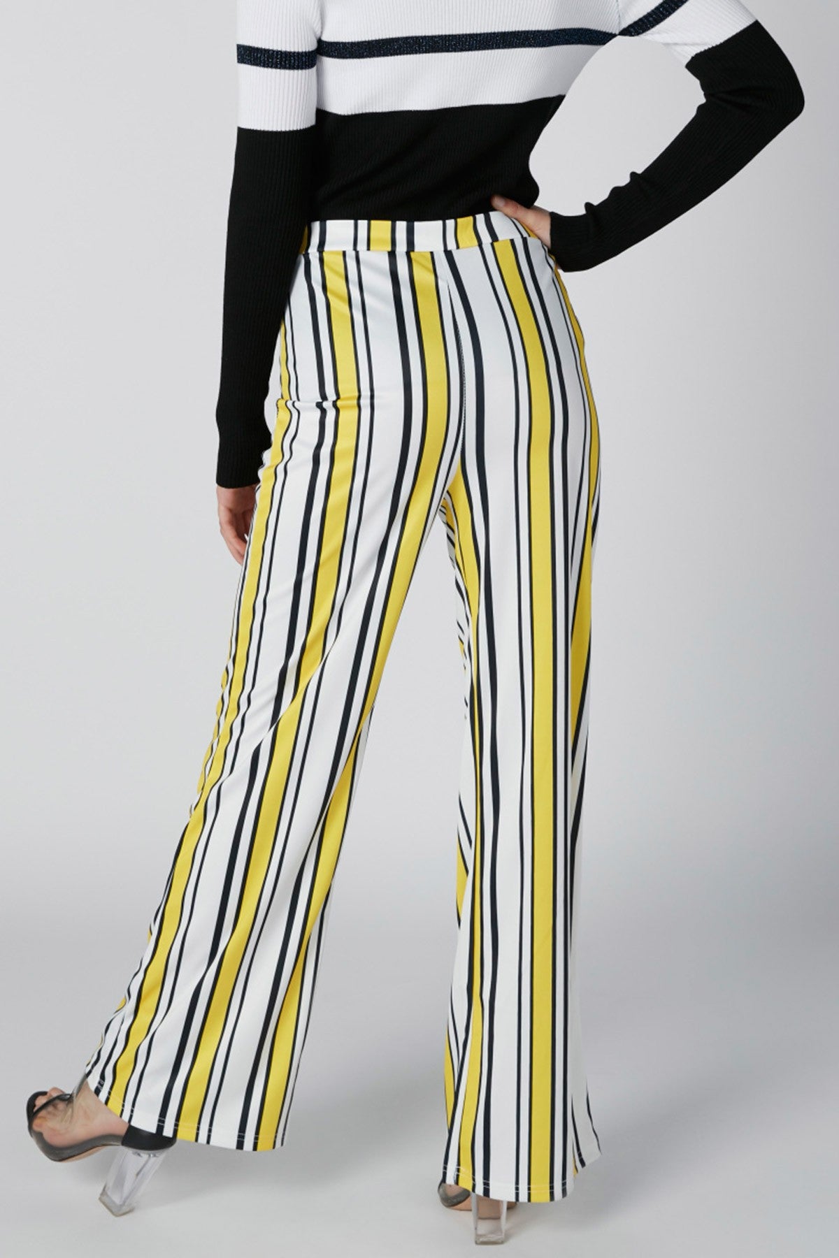 Striped Pants in Wide Fit with Elasticised Waistband