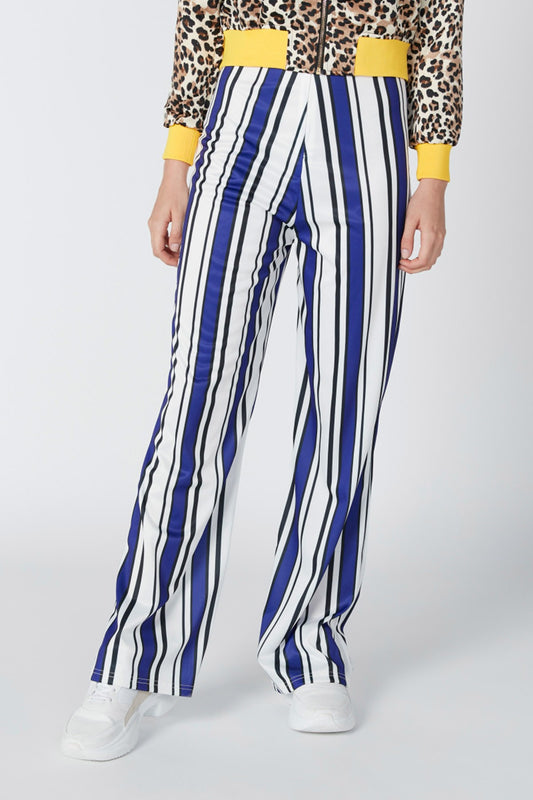 Striped Pants in Wide Fit with Elasticised Waistband