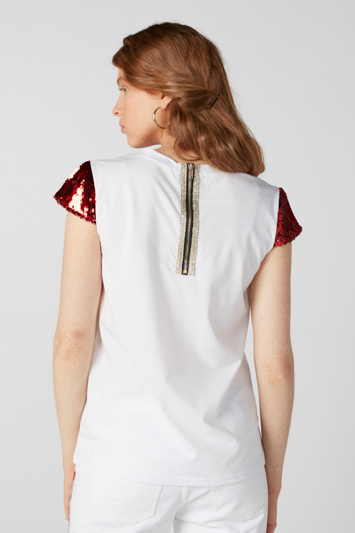 Printed Top with Sequin Detail