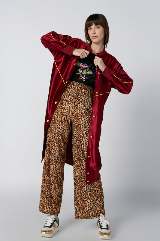 Printed Palazzo Pants with Elasticised Waistband and Tape Detail