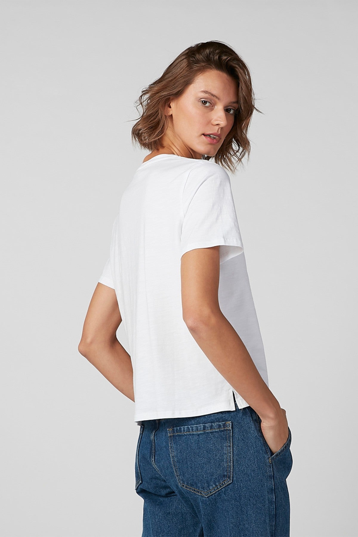 Printed T-shirt with Applique Detail and Short Sleeves