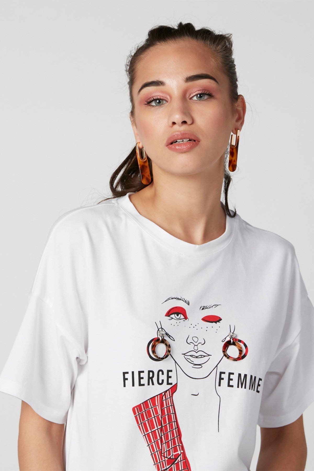 Printed T-shirt with Round Neck and Short Sleeves