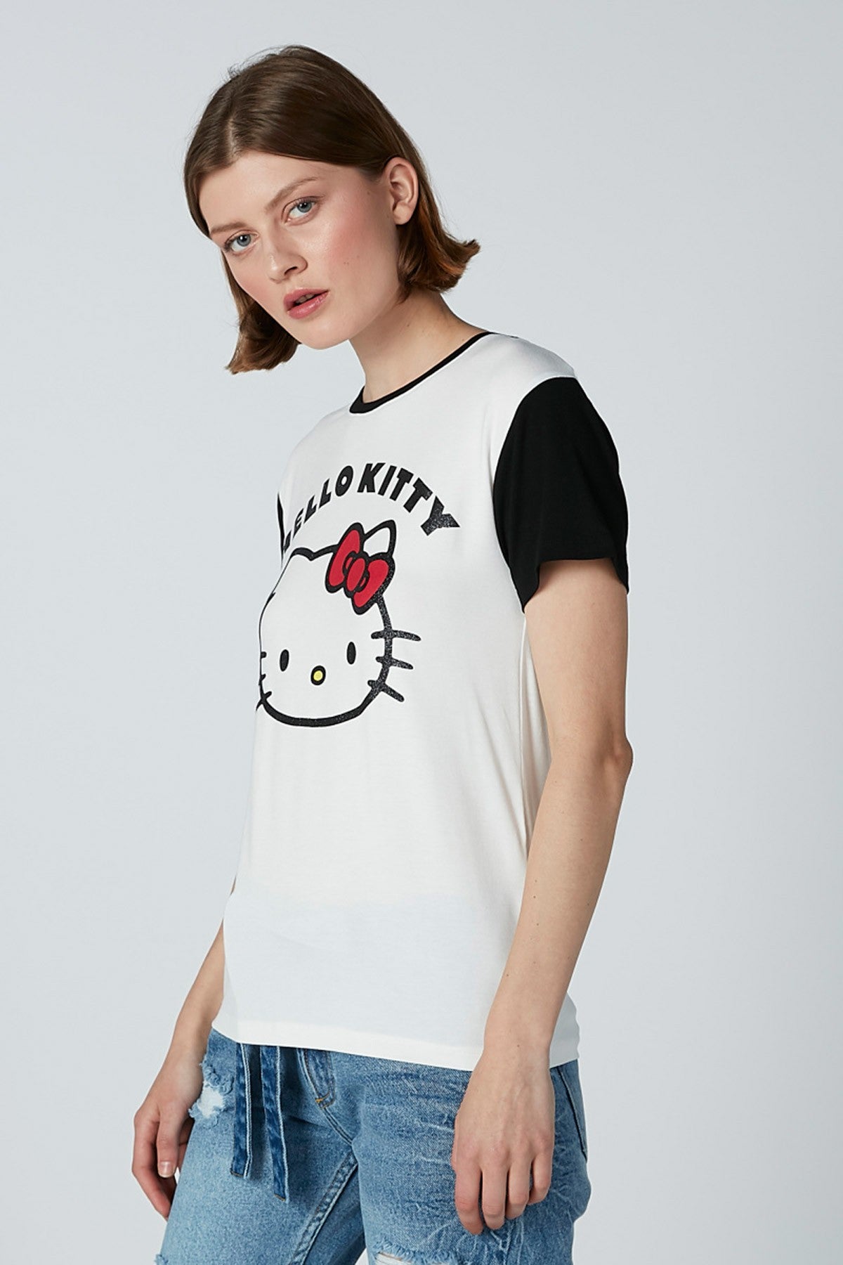 Printed T-shirt with Round Neck and Short Sleeves