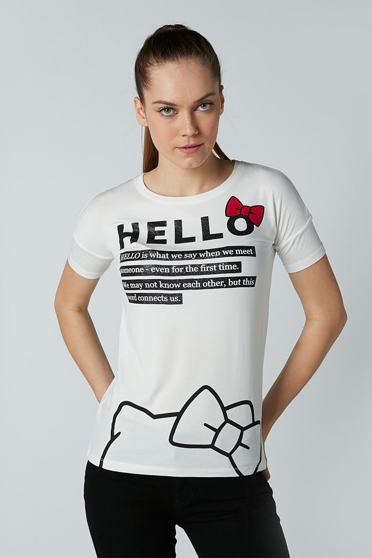 Printed T-shirt with Round Neck and Short Sleeves