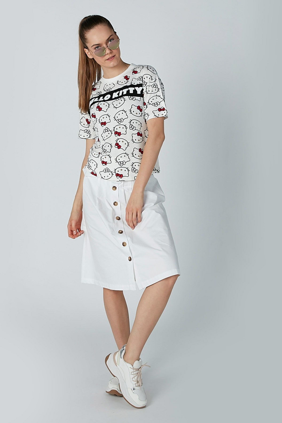 Printed T-shirt with Round Neck
