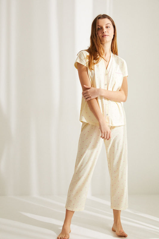 Yellow Cotton Tigger Classic Capri Pyjamas