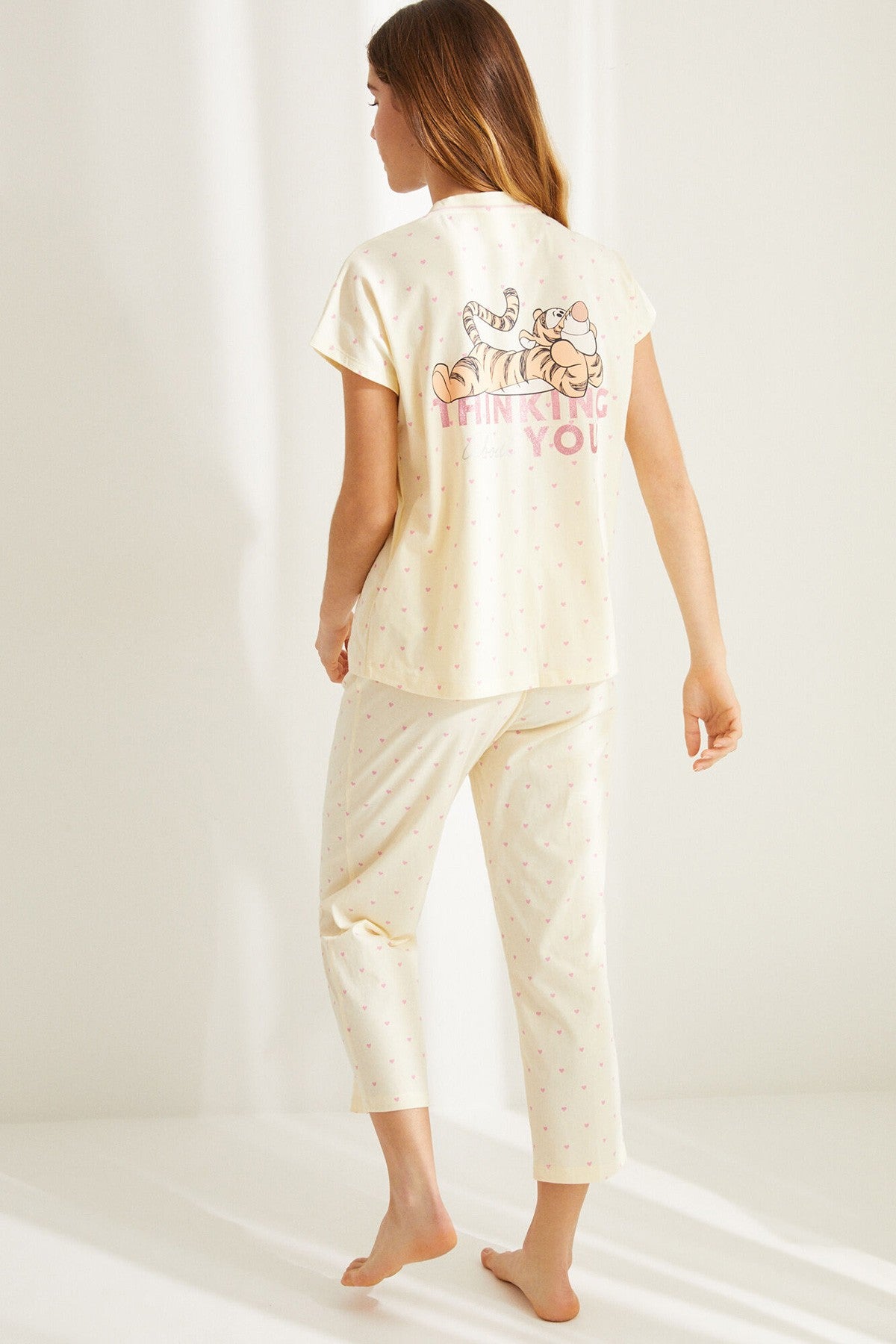 Yellow Cotton Tigger Classic Capri Pyjamas