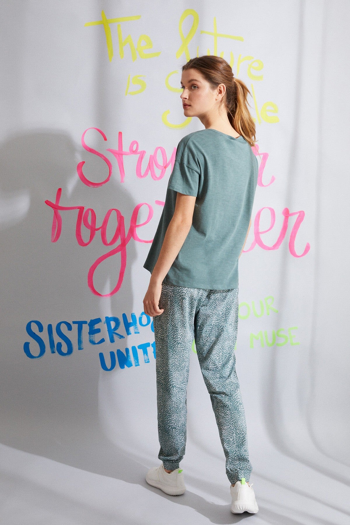 Long Green Printed Organic Cotton Pyjamas