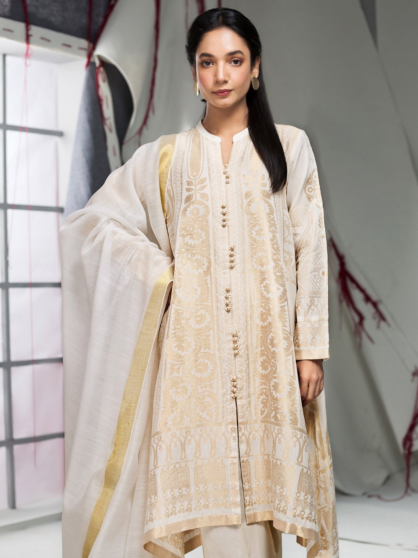 2-Pc Jacquard Suit