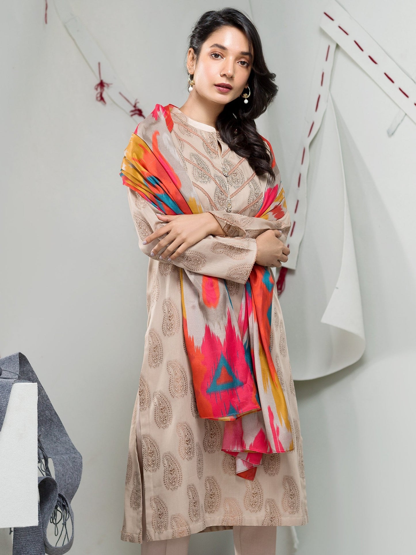 2-Pc Jacquard Suit