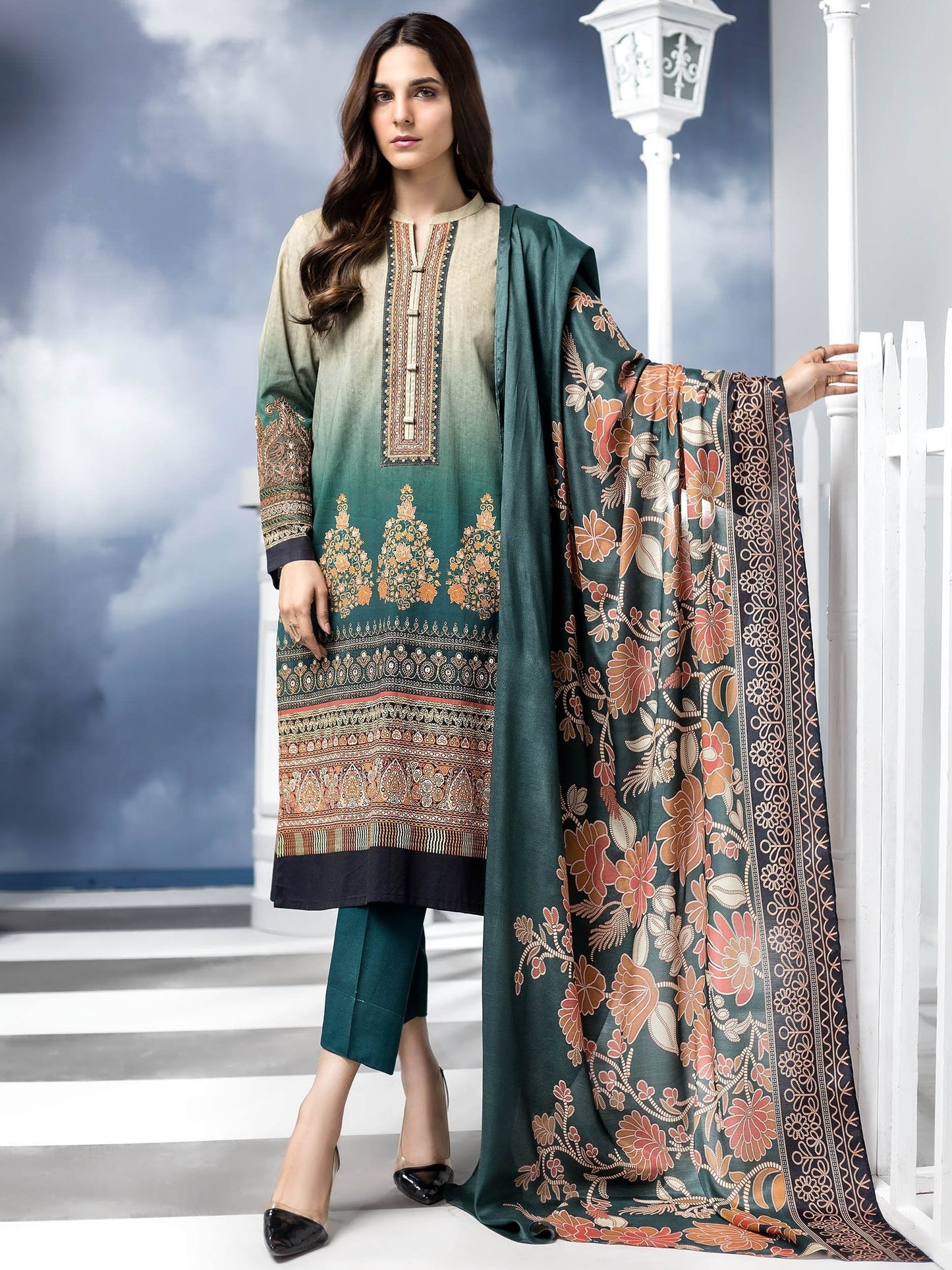 2-Pc Embroidered Lawn Suit
