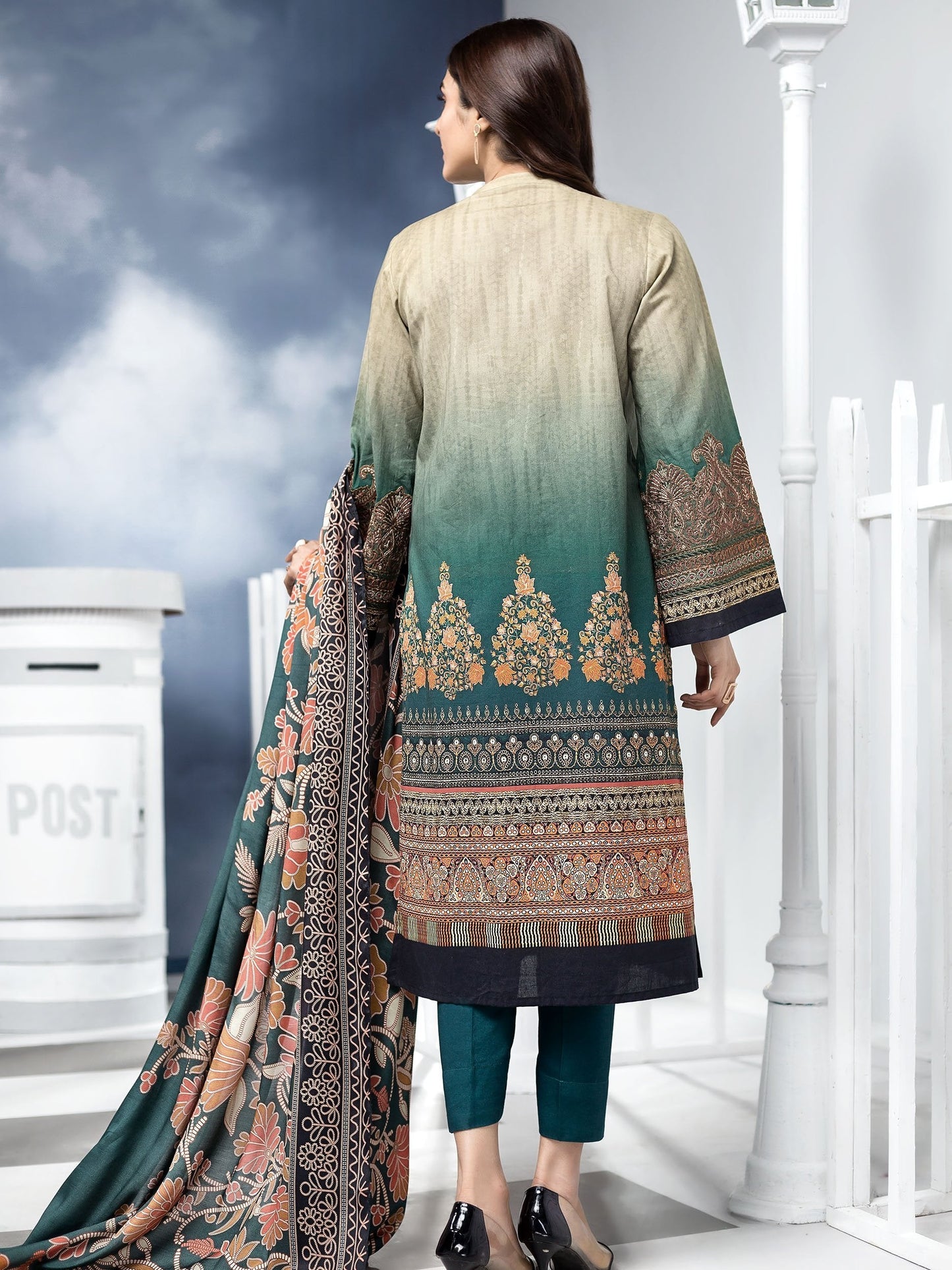 2-Pc Embroidered Lawn Suit
