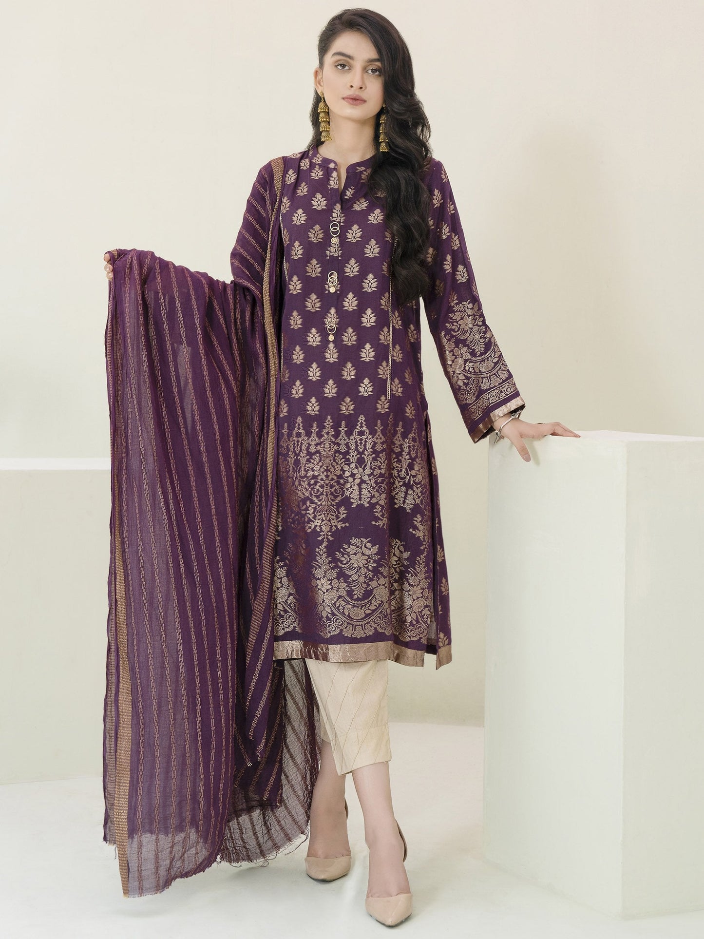 2-Pc Jacquard Suit