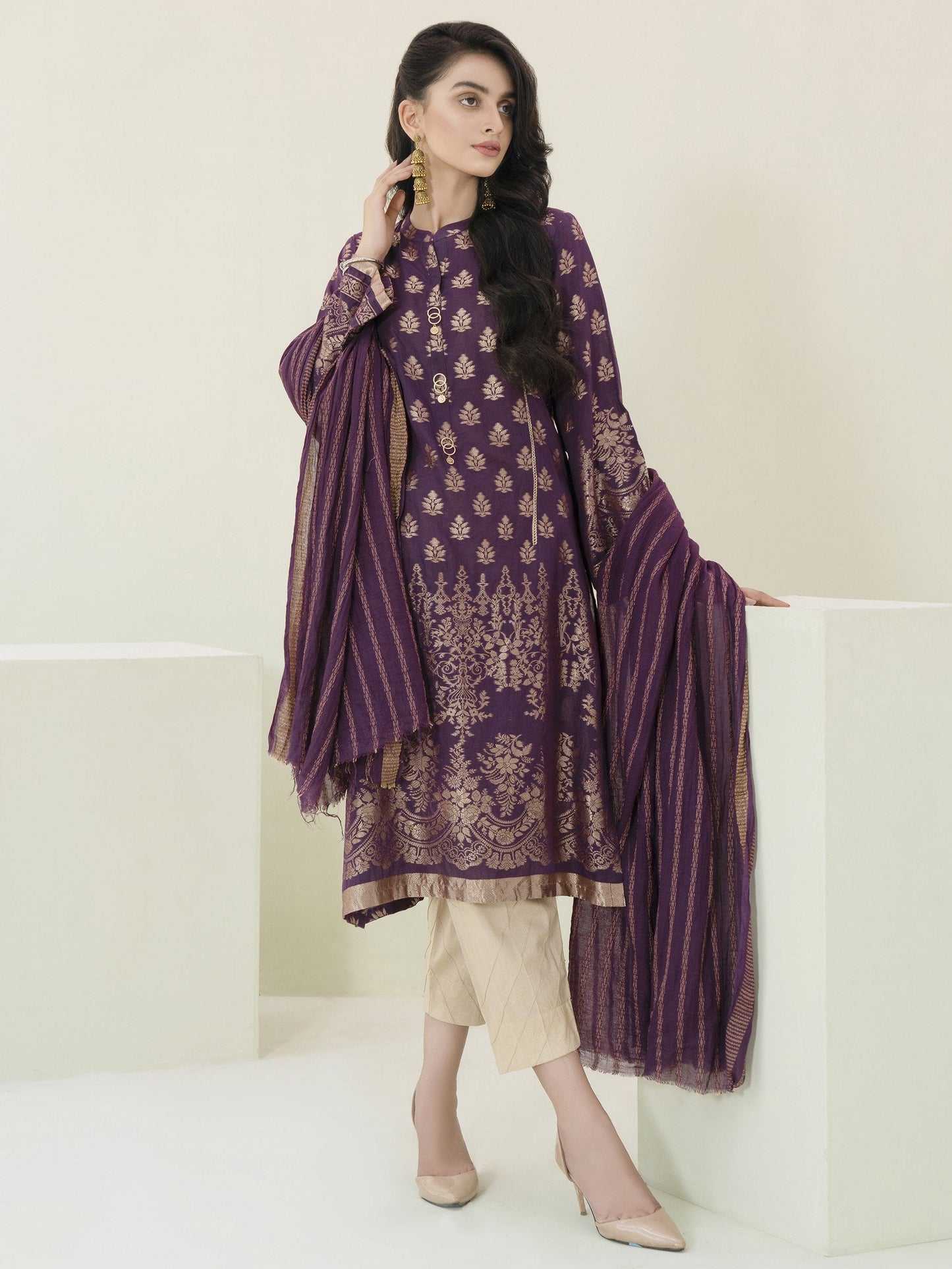 2-Pc Jacquard Suit