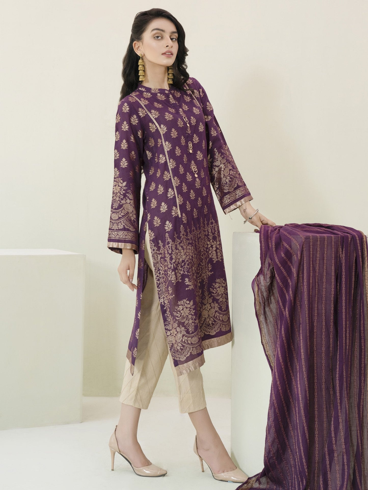 2-Pc Jacquard Suit