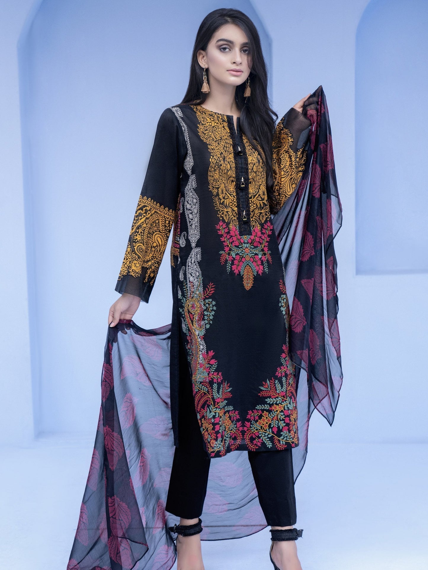 2-Pc Slub Lawn Suit