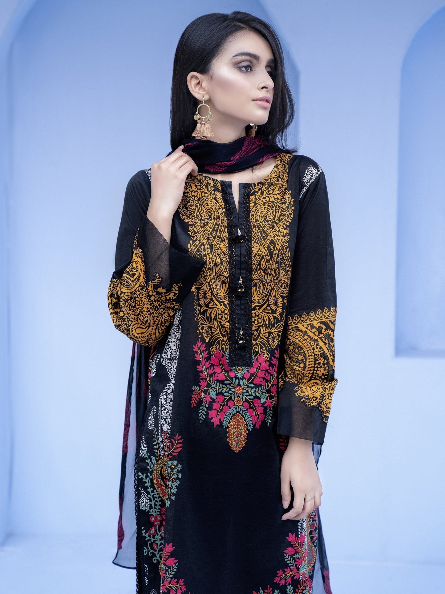 2-Pc Slub Lawn Suit