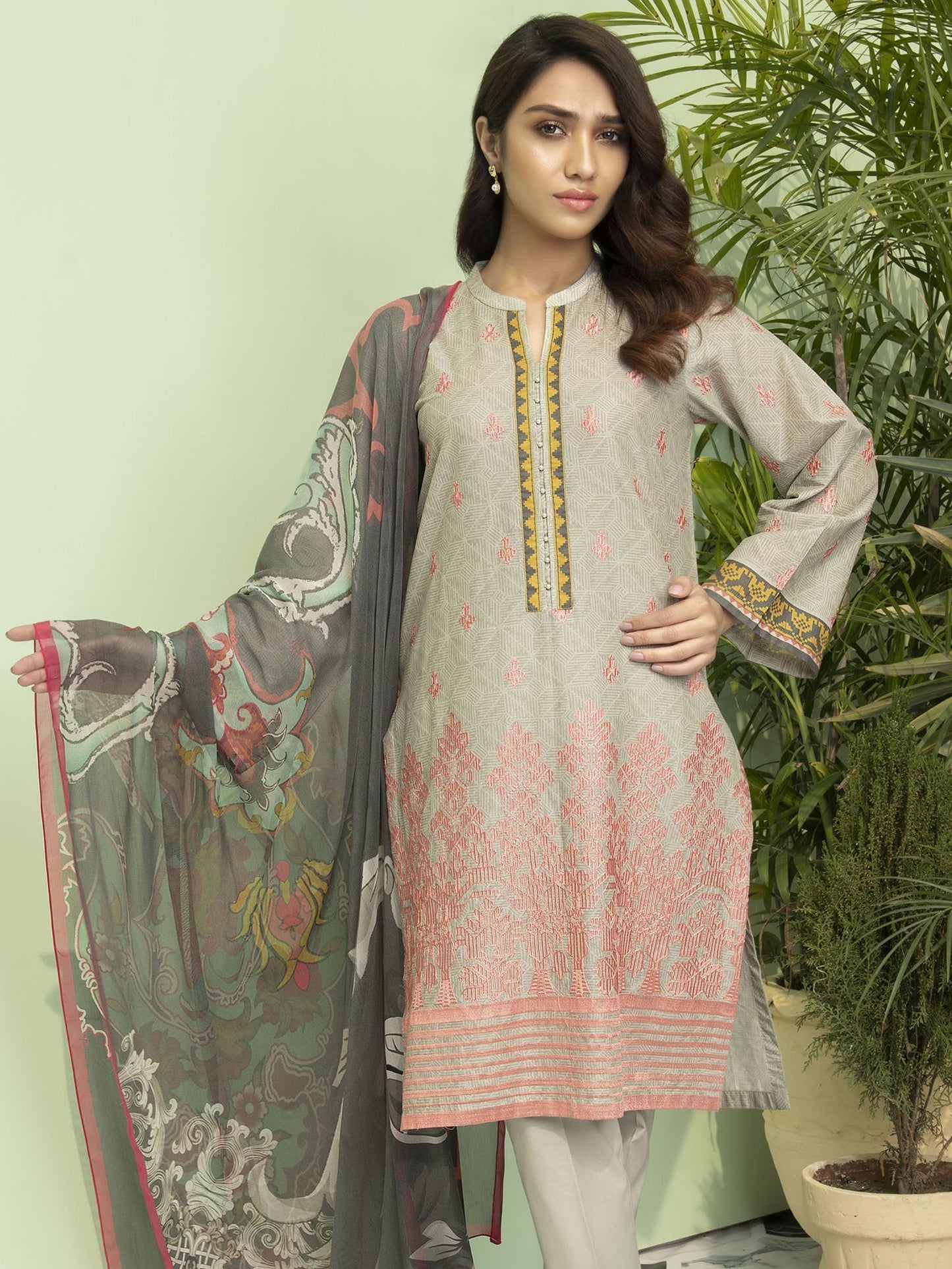 2-Pc Embroidered Lawn Suit