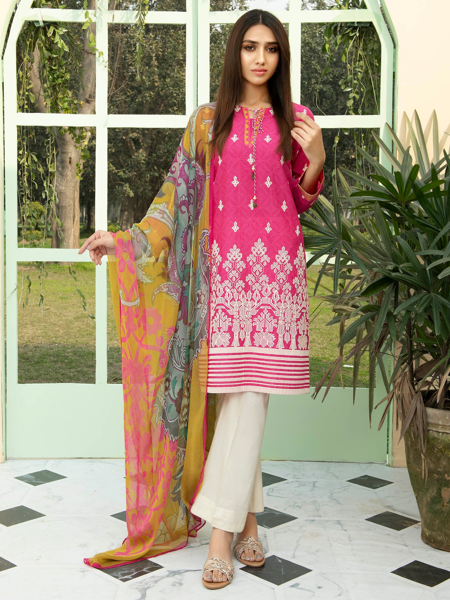 2-Pc Embroidered Lawn Suit