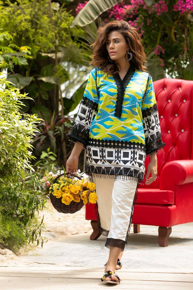 1 Piece - Embroidered Georgette Frock P2657